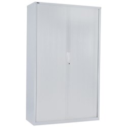 Rapidline Go Tambour Door Cupboard Includes 5 Shelves 900W x 473D x 1981mmH White
