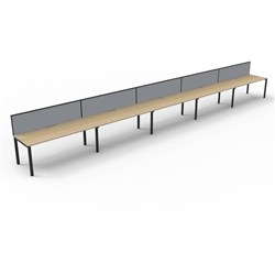 Rapidline Deluxe Infinity Desk Profile Leg One Sided + Screen 5 Person 7500mmW Oak/Black