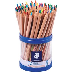 Staedtler Natural Jumbo Coloured Pencils Triangular Assorted Cup of 72