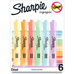 Sharpie Tank Highlighter Marker Chisel Pastel Assorted Pack Of 6