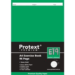 Protext Premium Exercise Book A4 96 Page 5mm Grid E19