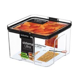 Sistema Ultra Square Tritan Plastic Food Container 1.4 Litre Clear