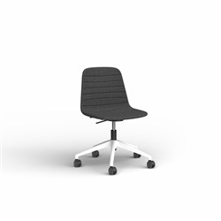 OLG Sofia Office Chair Gas Lift With Tilt White Base Pewter Fabric Seat And Back