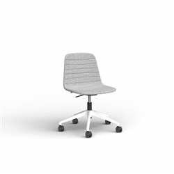 OLG Sofia Office Chair Gas Lift With Tilt White Base Grey Mist Fabric Seat And Back