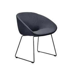 OLG Vista Tub Chair Black Sled Base Charcoal Fabric Seat