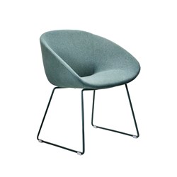 OLG Vista Tub Chair Moss Sled Base Kelly Green Fabric Seat