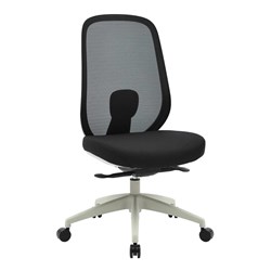 Buro Force High Back Office Chair Light Grey Frame Black Fabric Seat Mesh Back