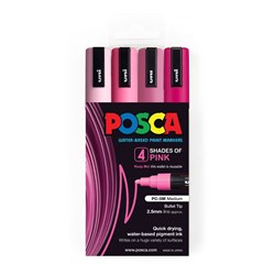 Uni Posca PC-5M Paint Marker 2.5mm Bullet Tip Shades Of Pink Pack Of 4