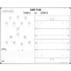 Visionchart Coaches Tactical Whiteboard 1500 x 1200mm Rugby Union Aluminium Frame