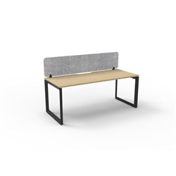 Rapidline Deluxe Infinity Desk Loop Leg Single Sided + Grey Eco Screen 1200Wx730mmH Oak/Bl