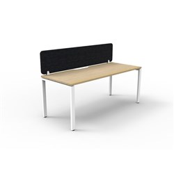Rapidline Deluxe Infinity Desk Profile Leg Single Sided+Black Eco Screen 1200Wx730mmH Oak/Wh