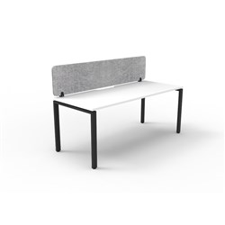 Rapidline Deluxe Infinity Desk Profile Leg Single Sided+Grey Eco Screen 1500Wx730mmH Wht/Bl