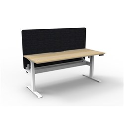 Rapidline Boost Light Single Sided Workstation Black Eco Screen+Tray 1800mmW Oak/White