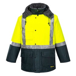 Huski Hi-Vis Contrast Freezer Jacket 3XL Yellow And Forest Green
