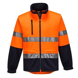 Portwest Hi-Vis Contrast Zip Water Repellent Brush Fleece Jumper 5XL Orange And Navy