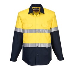 Portwest Bizflame Fire Retardant Class Day Night Shirt 2XL Yellow And Navy
