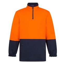 Portwest Hi-Vis Contrast 1/4 Zip Class D Brush Fleece Jumper Medium Orange And Navy