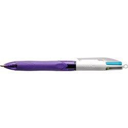 Bic 4 Colour Fashion Grip Ballpoint Pen Retractable Medium 1mm