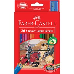 Faber-Castell Classic Colour Pencils And Sharpener Assorted Pack Of 36