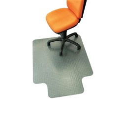 Sylex Vinyl Chair Mat For Low To Medium Pile Carpet 90cm x 120cm Keyhole Clear