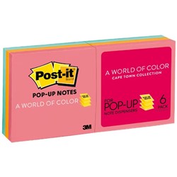 Post-It R330-ANPop-Up Notes Refill 73 x 73mm Capetown Colours Pack Of 6