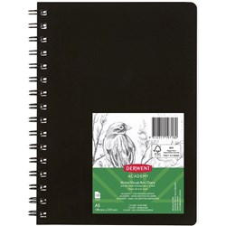 Derwent Academy Visual Art Diary A5 120 Page Portrait Black