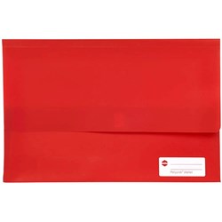 Marbig Polypick Document Wallet Foolscap 25mm Gusset Red