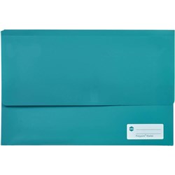 Marbig Polypick Document Wallet Foolscap 25mm Gusset Teal