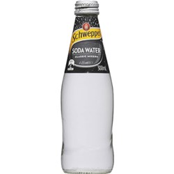 Schweppes Soda Water Classic Mixers 300ml Glass Bottle Pack Of 24