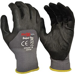 Maxisafe Supaflex Gloves With 3/4 Micro Foam Coating Large Black