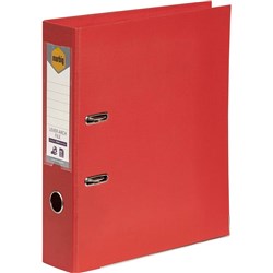 Marbig Linen PE Lever Arch Binder A4 75mm Bright Red