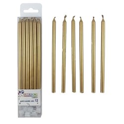 Alpen Candle Slim Gold Pack of 12