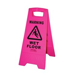 Edco Contractor A-Frame Wet Floor Sign Pink