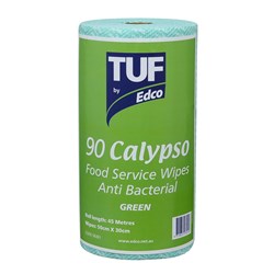 Edco Tuf Calypso Food Service Antibacterial Wipe Green Roll