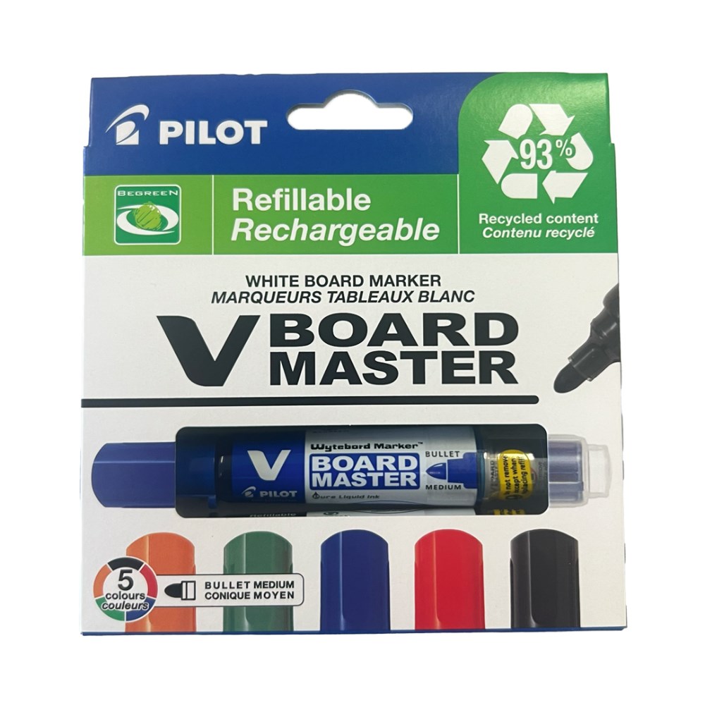 Pilot V Board Master Begreen Whiteboard Marker Bullet Assorted Wallet  of